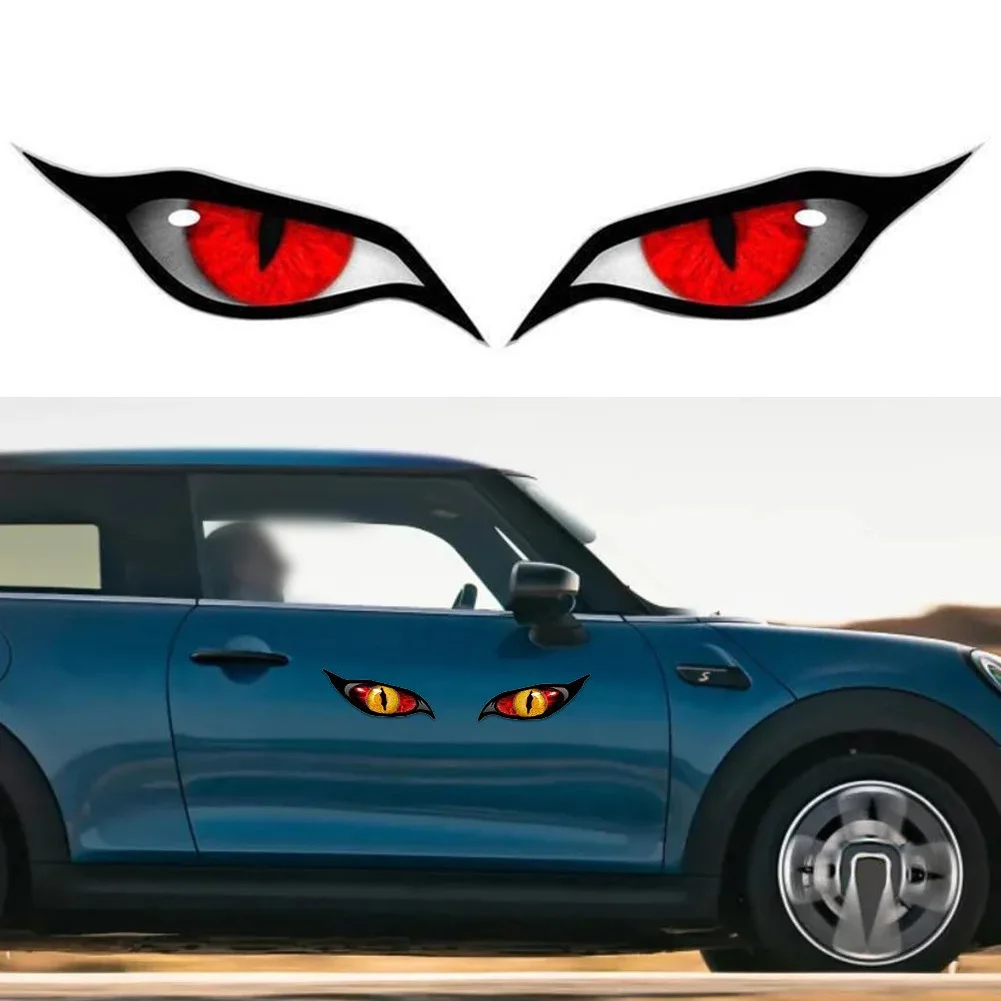 2PCS 오토바이 3D 스테레오 반사 고양이 눈 스티커 오토바이 자동차 자동 장식 스티커에 대 한 크리 에이 티브 백미러 데칼