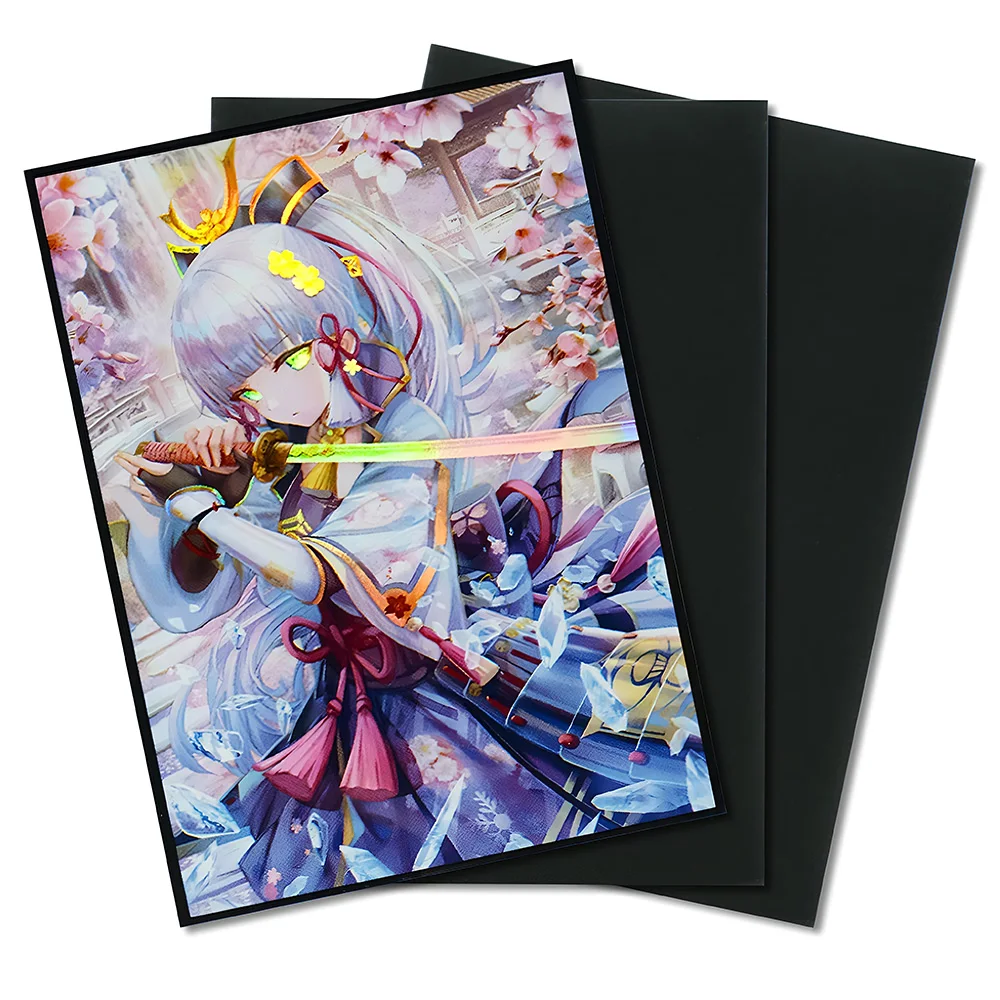 50PCS 66X91mm Foil Anime Card Sleeves Cartoon TCG Card Sleeves Toploading Holographic Card Sleeves for MGT/PTCG Card