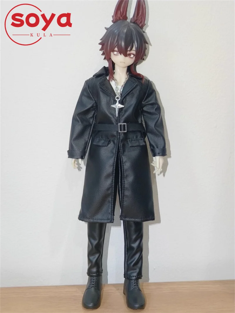 Veste en cuir mi-longue, manteau coupe-vent, vêtements, modèle adapté à une figurine de soldat masculin de 6 pouces, poupées corporelles, échelle 1/12