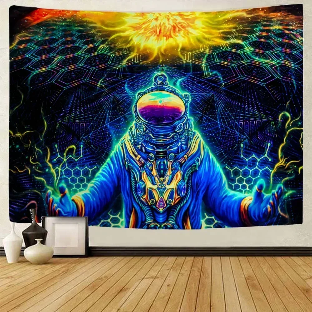 

Astronauts and aliens tapestry wall-mounted kawaii cosmic magic home art decoration background cloth blanket sofa sheets