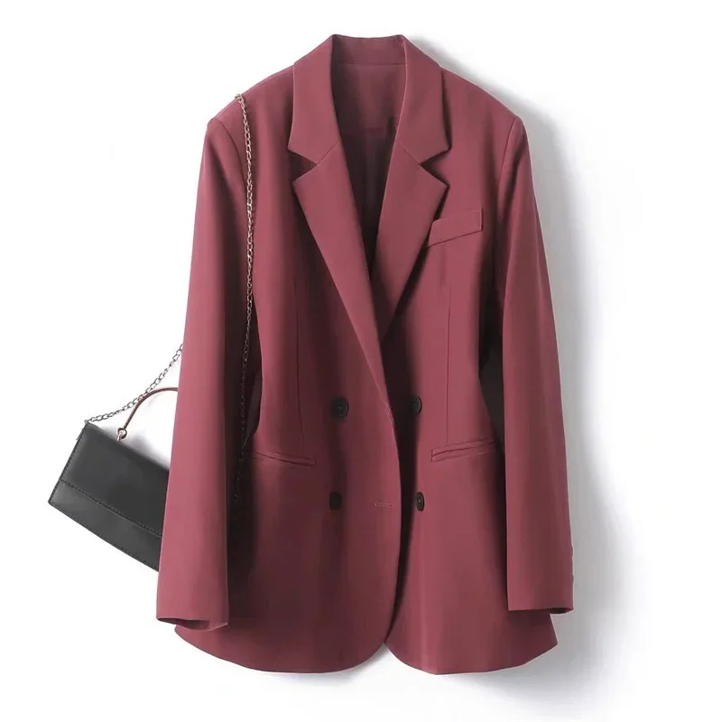 Herbst Damen Blazer Vielseitig Kombinierbar Lässiger Umlegekragen Langarm Anzugjacke für Damen Oberbekleidung Bürodamen Blazer – Detail 6