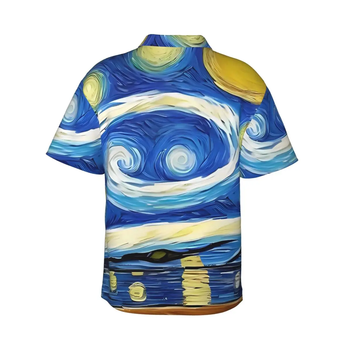 Van gogh noite estrelada camisa casual novidade camisas de verão masculino manga curta praia respirável gráfico blusas de grandes dimensões