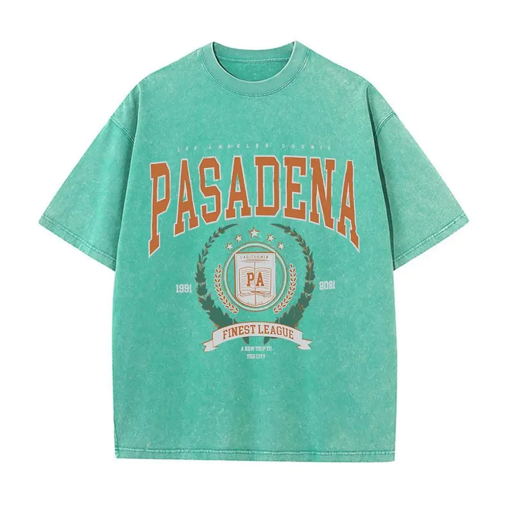 تي شيرت صيفي من القطن المغسول للجنسين بتصميم عصري وقميص مطبوع فضفاض وملابس الشارع برقبة دائرية #3