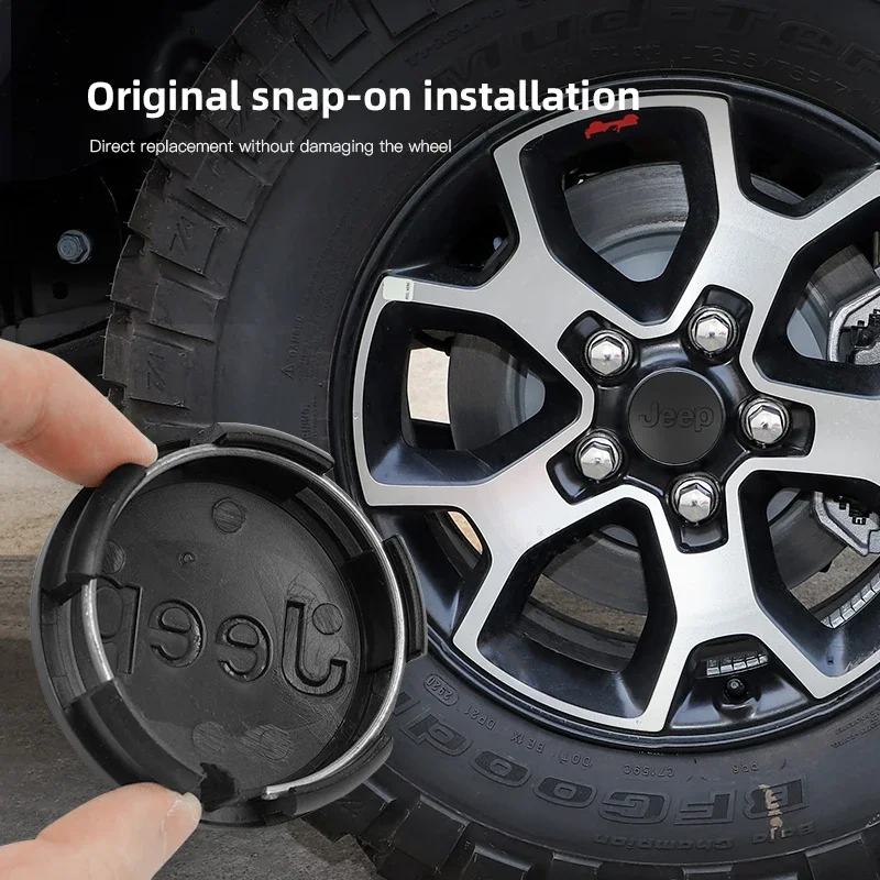 

4Pcs 55mm 64mm Car Wheel Center Cap Hub Caps Replacement Emblem Cover For Jeep Wrangler Grand Cherokee Compass