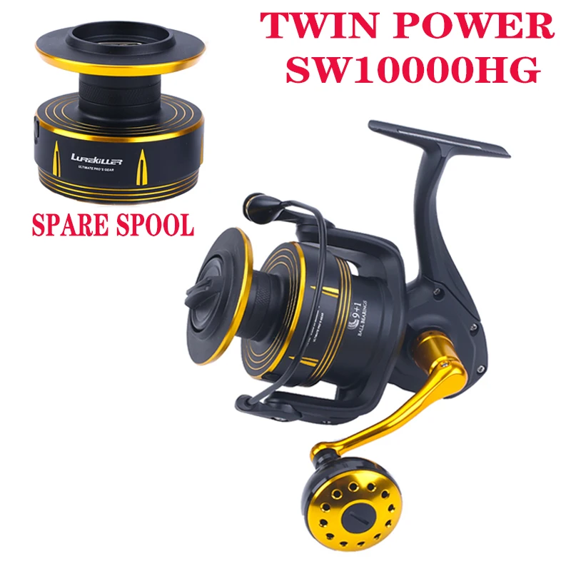 LUREKILLER リールSW10000HG, 2カップ、4号x350m Original Japan Brand Lurekiller Spinning Reel Spinning Popping