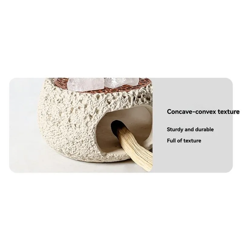 ABJN-White Sage, Palo Santo, Cedar Compatible Cement Incense Burner-For Smudging Purposes