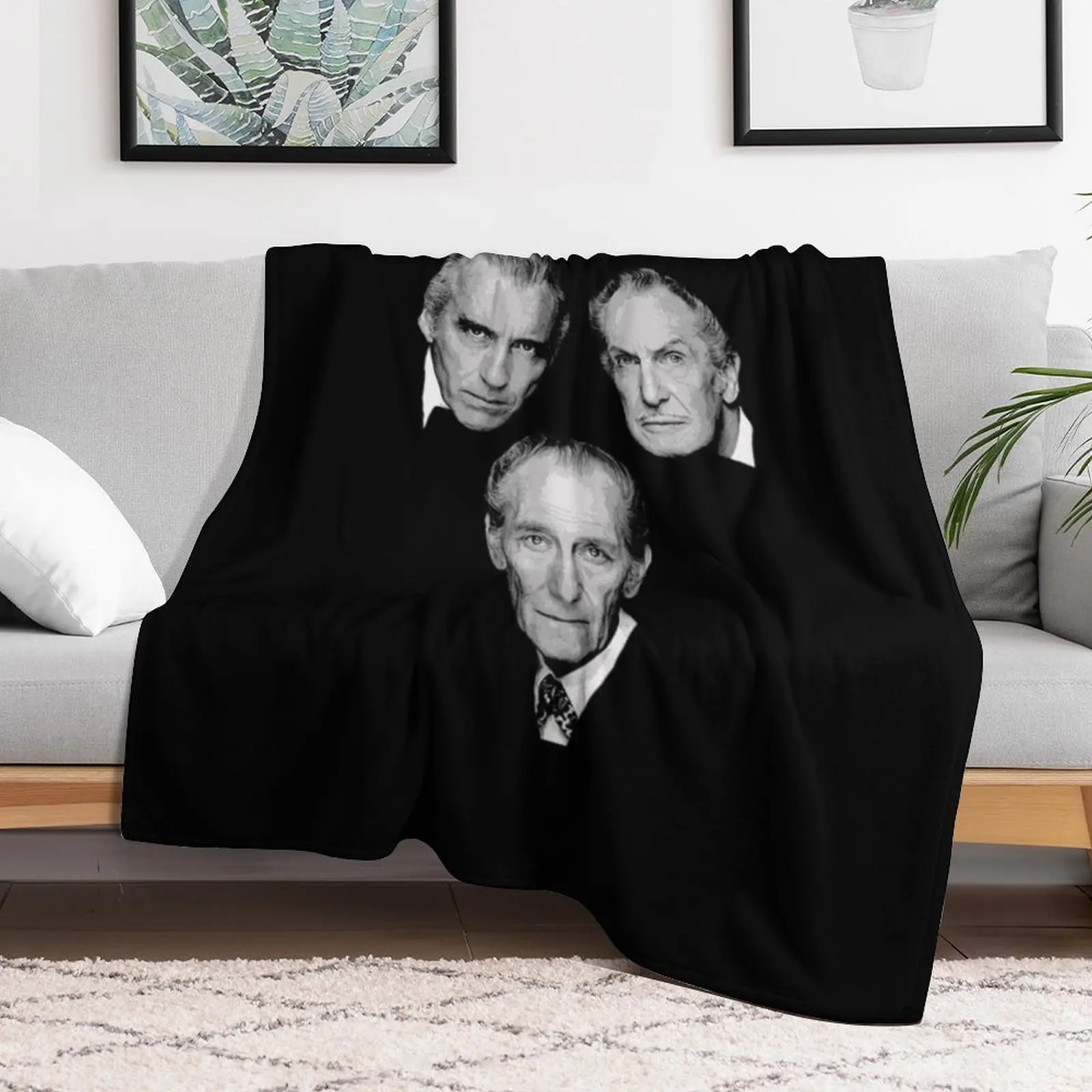 Christopher Lee Vincent Price Et Peter T-ShirtChristopher Lee Vincent Price et Peter T-Shirt_by sojpap_ Throw Blanket