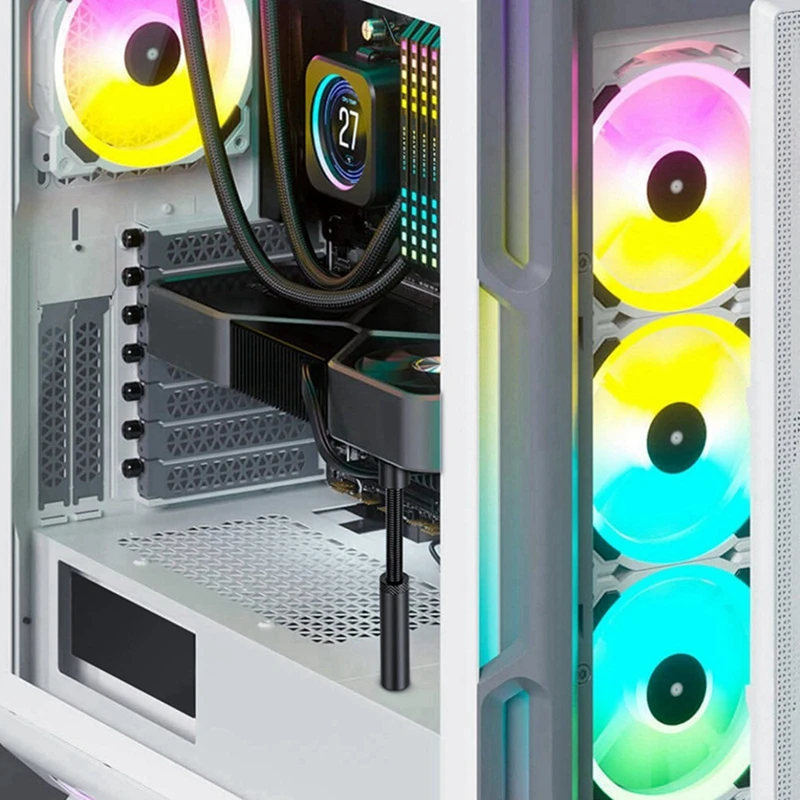 2X Graphics Card GPU Holder Adjustable Telescopic Rotary Screw Aluminum Alloy Video Card Sag Bracket Desktop(Plus)