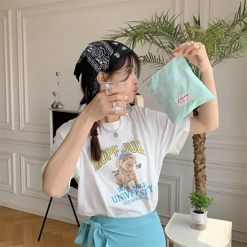 Borse per trucco in tinta unita Borsa per tovaglioli sanitari per rossetto cosmetico semplice coreano Borse per organizer per astucci per studenti