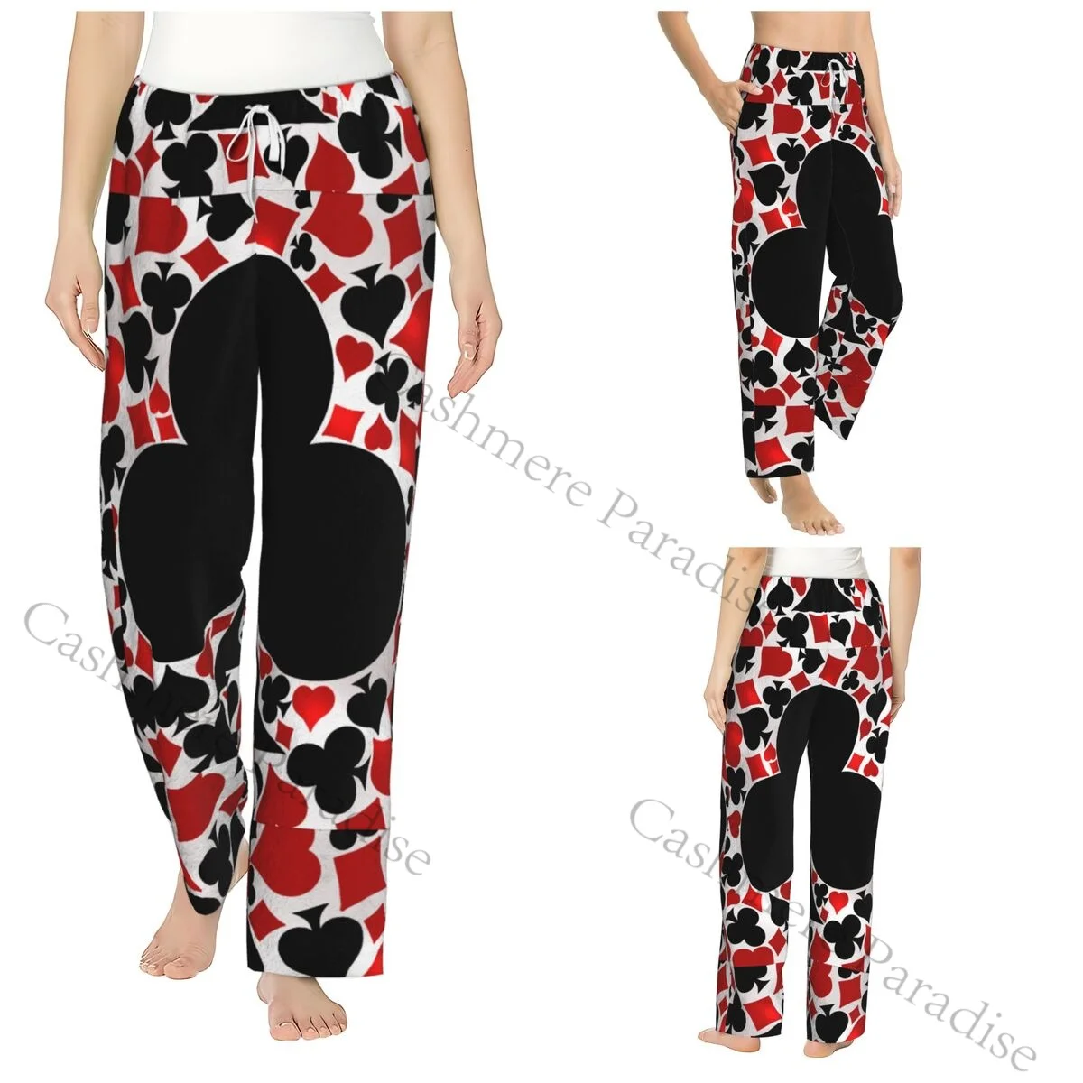 

Poker Flannel Pajama Pants for Women Soft Warm Sleep Pants with Elastic Waistband