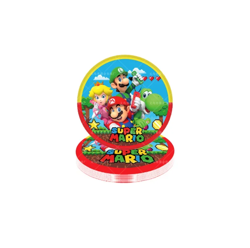 Super Mario Bros Birthday Decoration Baby Shower Party Supplies Backdrop Banner Cup Plates Balloons Cake Topper Fork Girls Gift