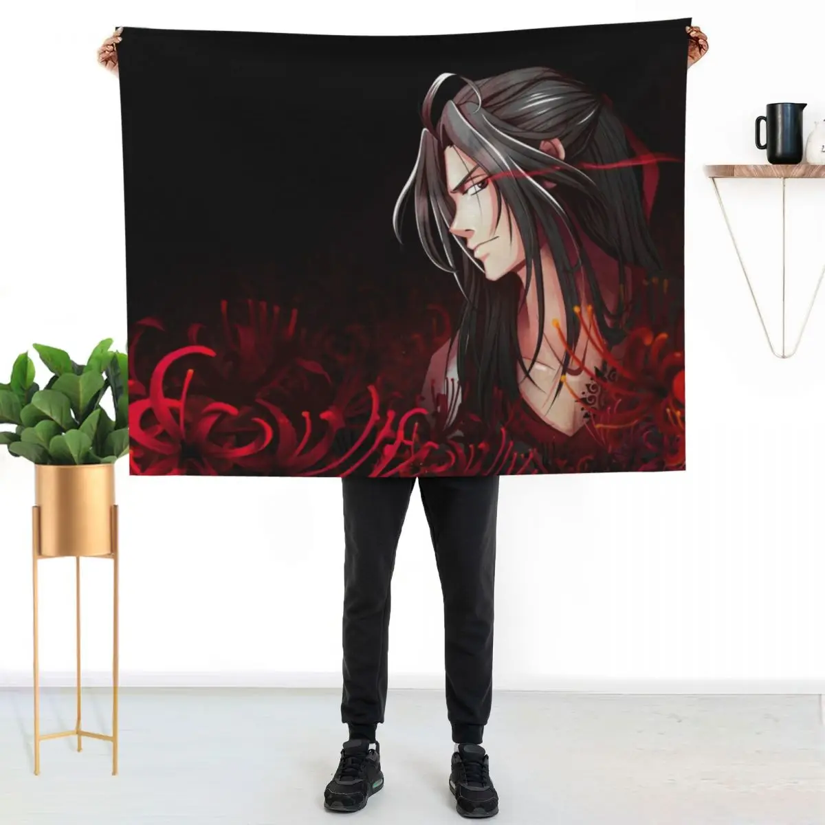 

Wei Ying a Yiling Laozu / Mo dao Zu Shi MDZS Throw Blanket Travel Size Cozy Blanket for Plane Train