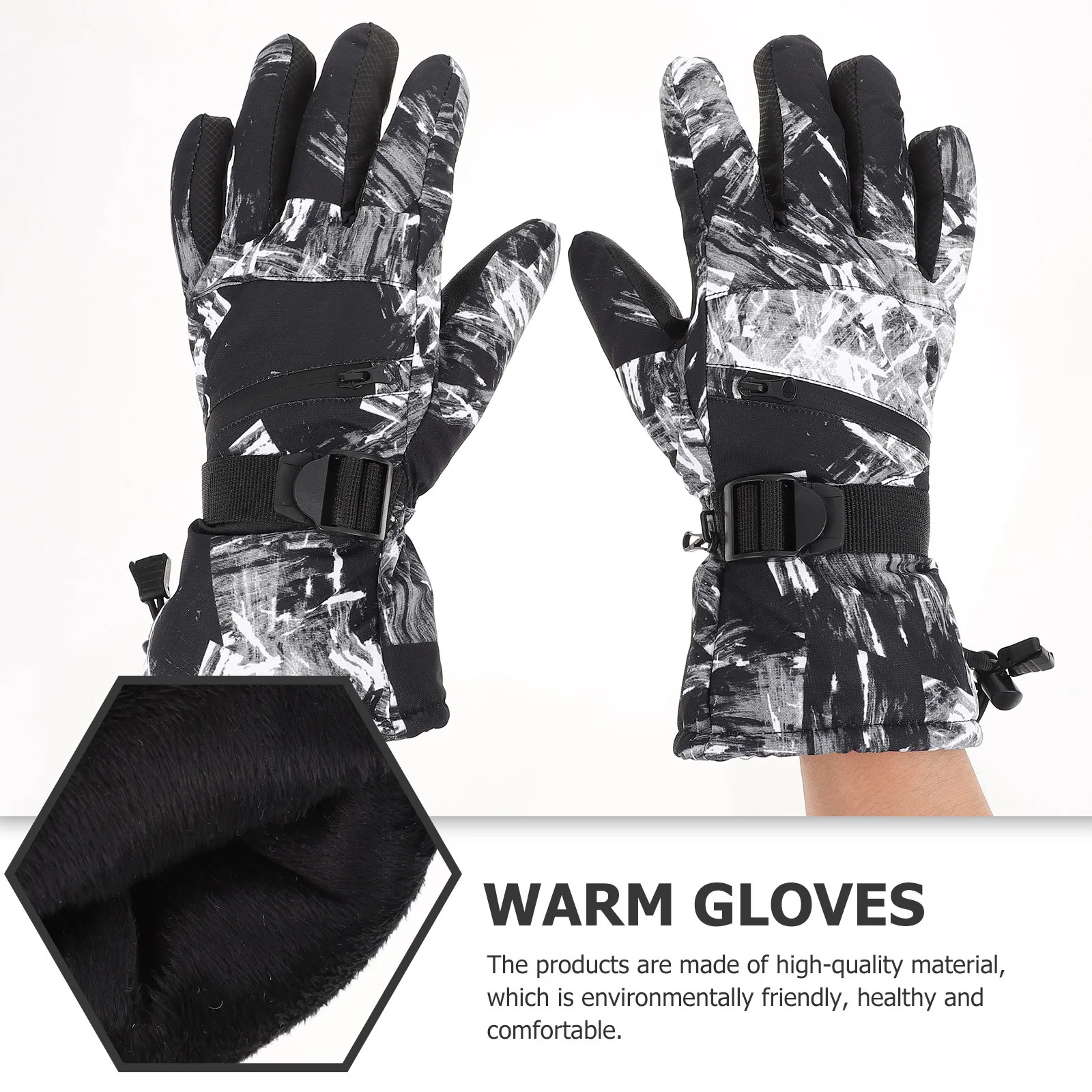 Guantes de esquí impermeables para invierno, guantes térmicos cálidos a prueba de viento para ciclismo al aire libre, guantes ajustables funcionales, accesorio deportivo, 1 par