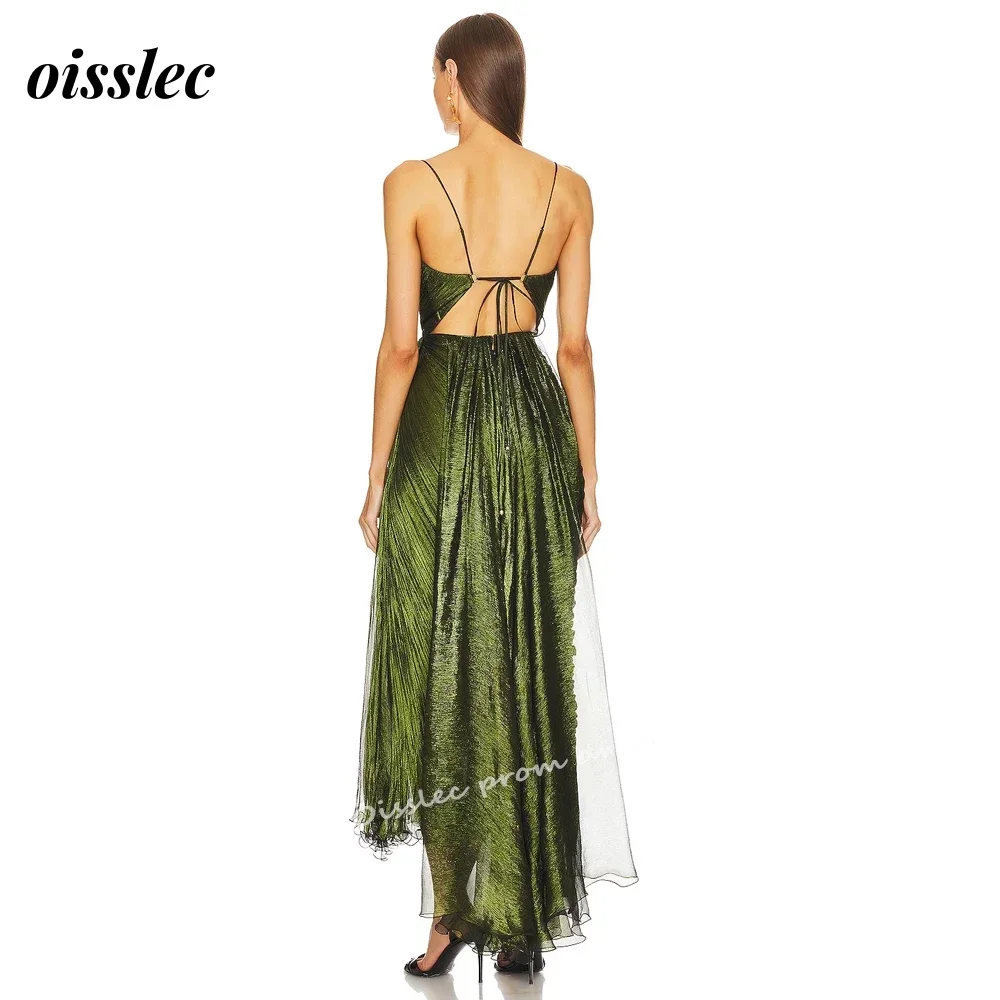 Oisslec-Vestido sem costas com renda brilhante, Elegante e Vintage, Sexy e Clássico, Ocasião formal, Vestido de formatura, Vestidos de festa, Verde,