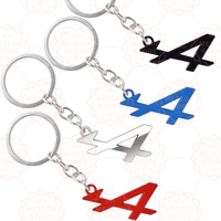 Car Nameplate Alpine Metal Badge Auto Keychain For Scenic Megane Clio Captur QM6 R5 Turbo A290 Key Ring Ornaments Accessories