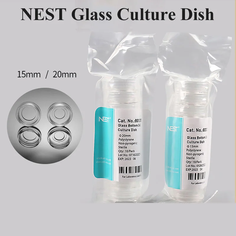 

10pcs/Pack NEST Glass Petri Dish 15mm 20mm Culture Dish Sterile for Laboratory Biological Scientific School Supplies