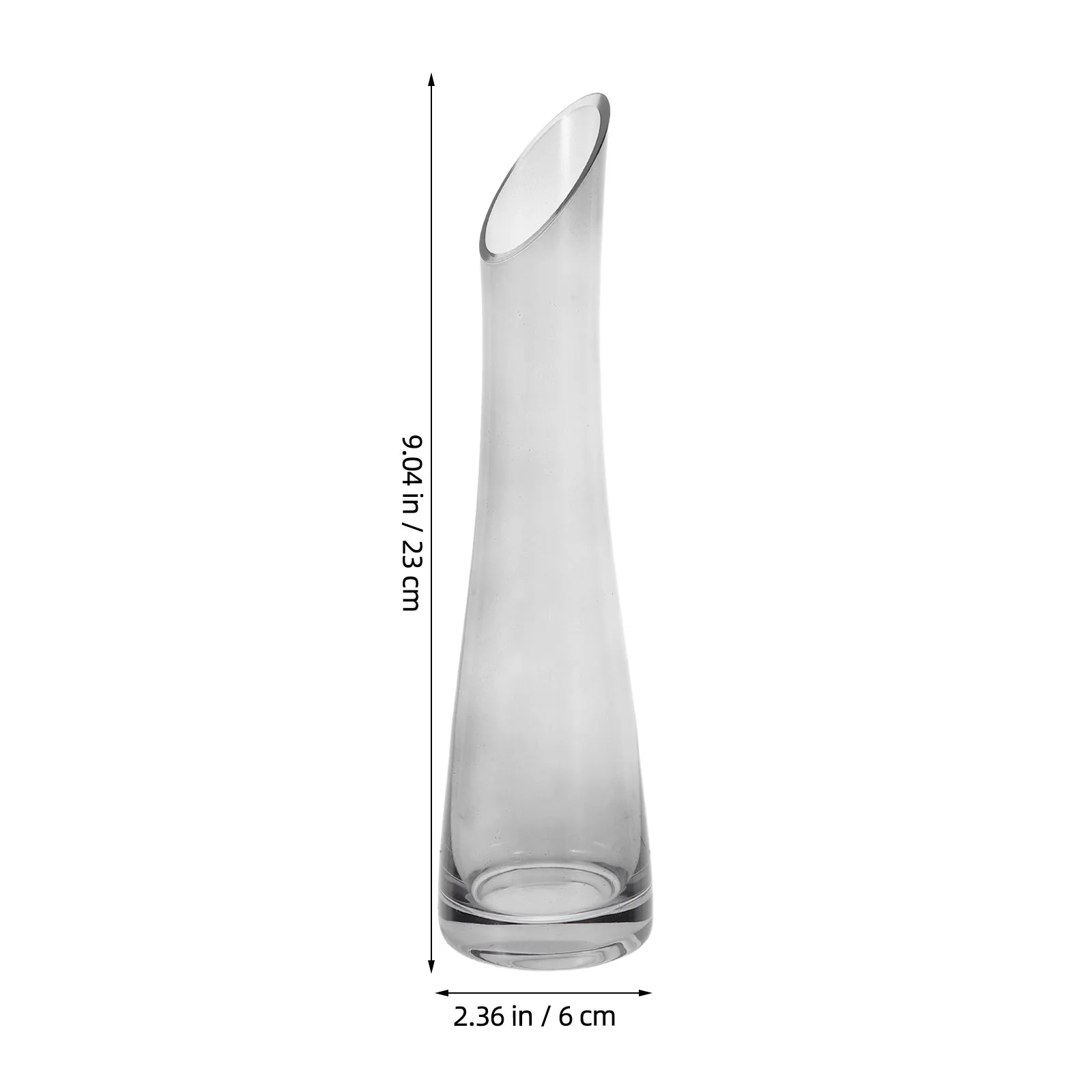 Indoor Hydroponic Glass Bud Vase Transparent Flower Vase 23Cm Tall Slim Decorative Planter for Home Desk Office Tabletop