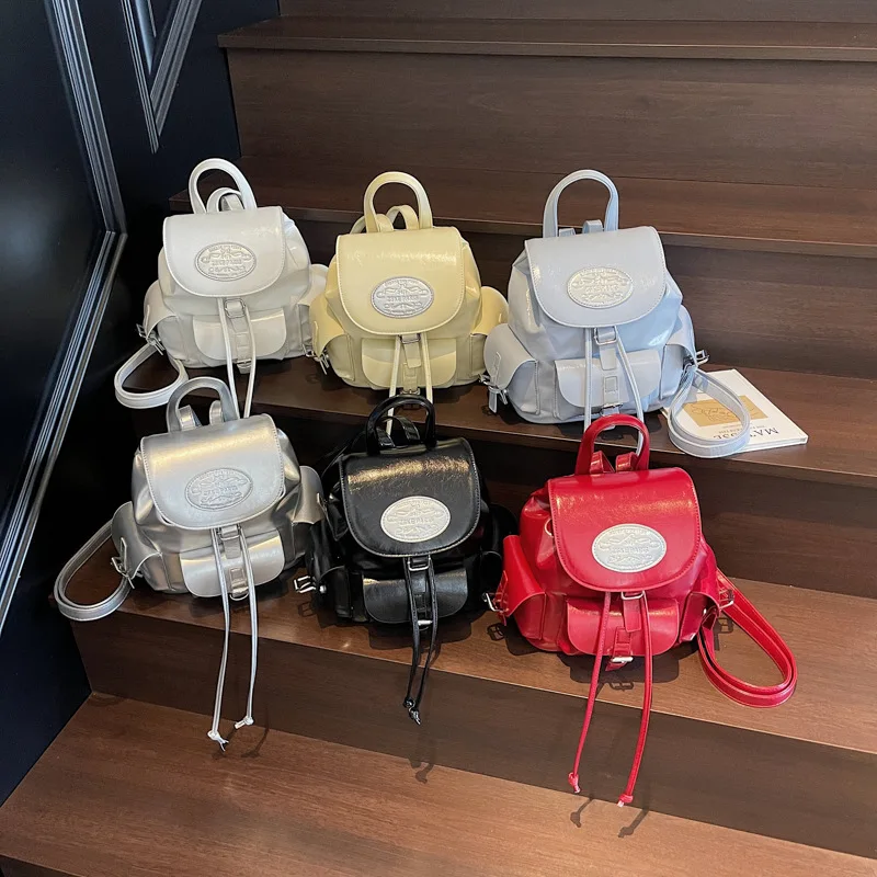 New Fashionable Backpack Solid Color Versatile College Student Backpack Large Capacity High Grade Outdoor Storage Small Backpack