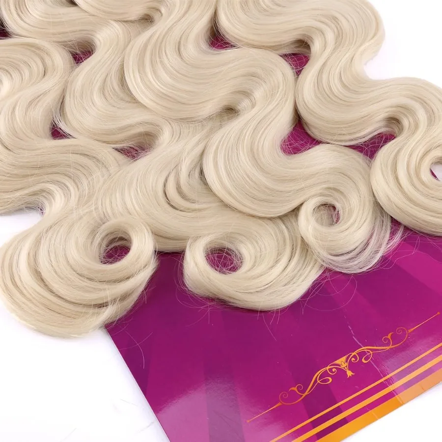 نسج شعر صناعي مموج للجسم للمظهر الطبيعي والحجم: 4 حزم بطول 16 18 18 20 بوصة بلون غني 613 أشقر I #4