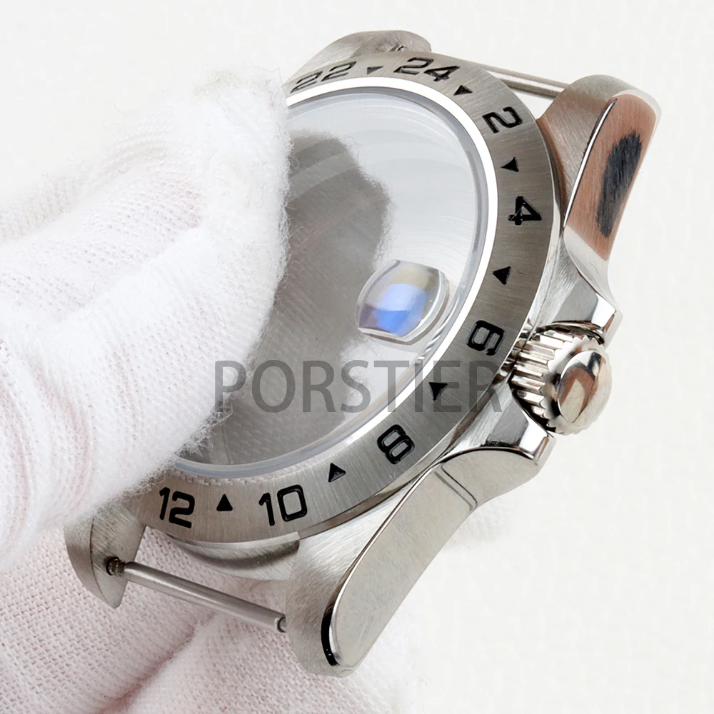 39 مللي متر ساعة حافظة NH35 الصلبة 316L الفولاذ المقاوم للصدأ الياقوت الزجاج ل Seiko NH34 NH35 NH36 NH38 حركة اكسبلورر 28.5 مللي متر الطلب #4