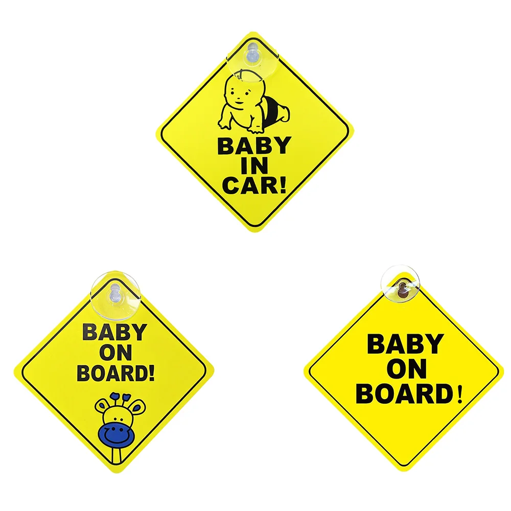 

Baby on Board Sticker for Cars, Baby On Board Warning Signs with Suction Cups