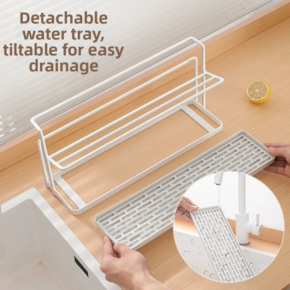 Picture 6: 2-Tier Water Bottle Drying Rack with Drain Tray Space-Saving Cup Storage Rack Metal Mug Organizer For Kitchen Countertop