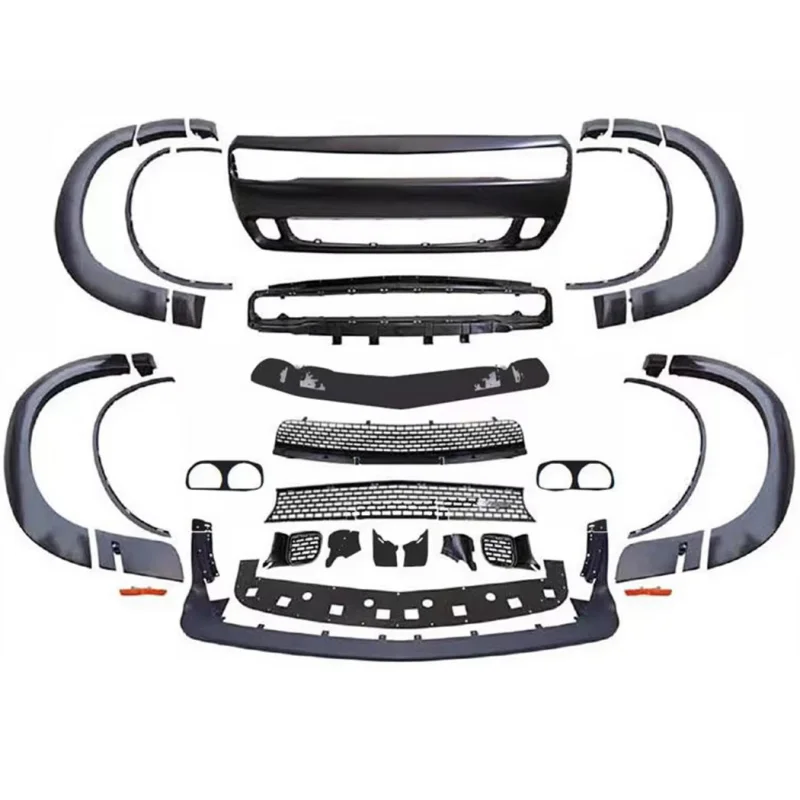 

Suitable for Dodge Challenger Charger Upgrade Hellcat Style Front Bumper With Grille Auto Body Kit Accessories