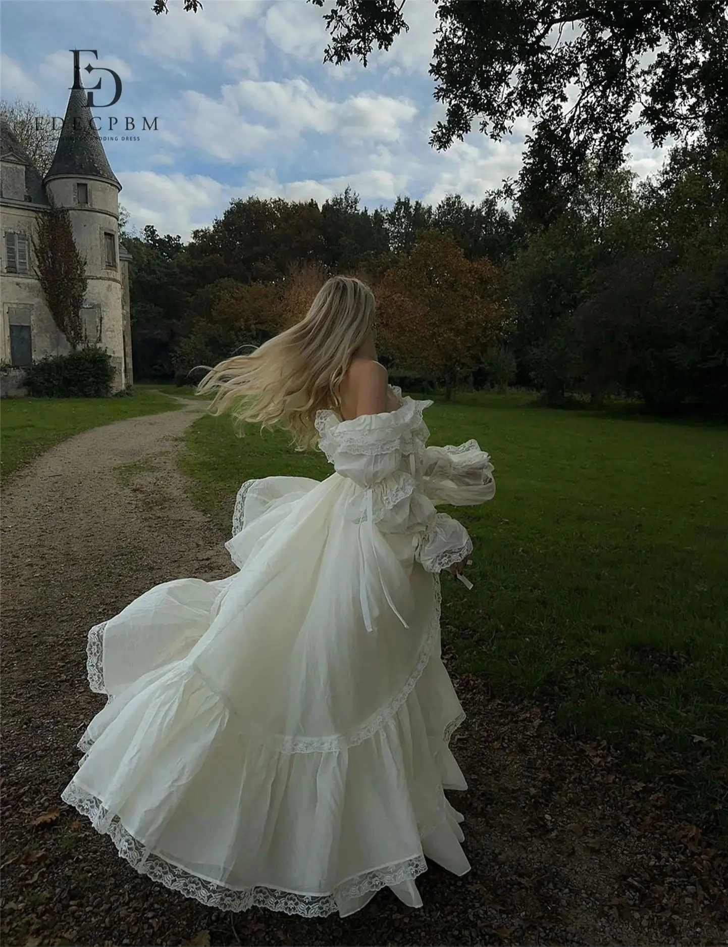 EDECPBM A-line Luxurious Evening Dresses for Special Occasions Lace Women's Evening Dress Customized Off the Shoulders Lolita image 4