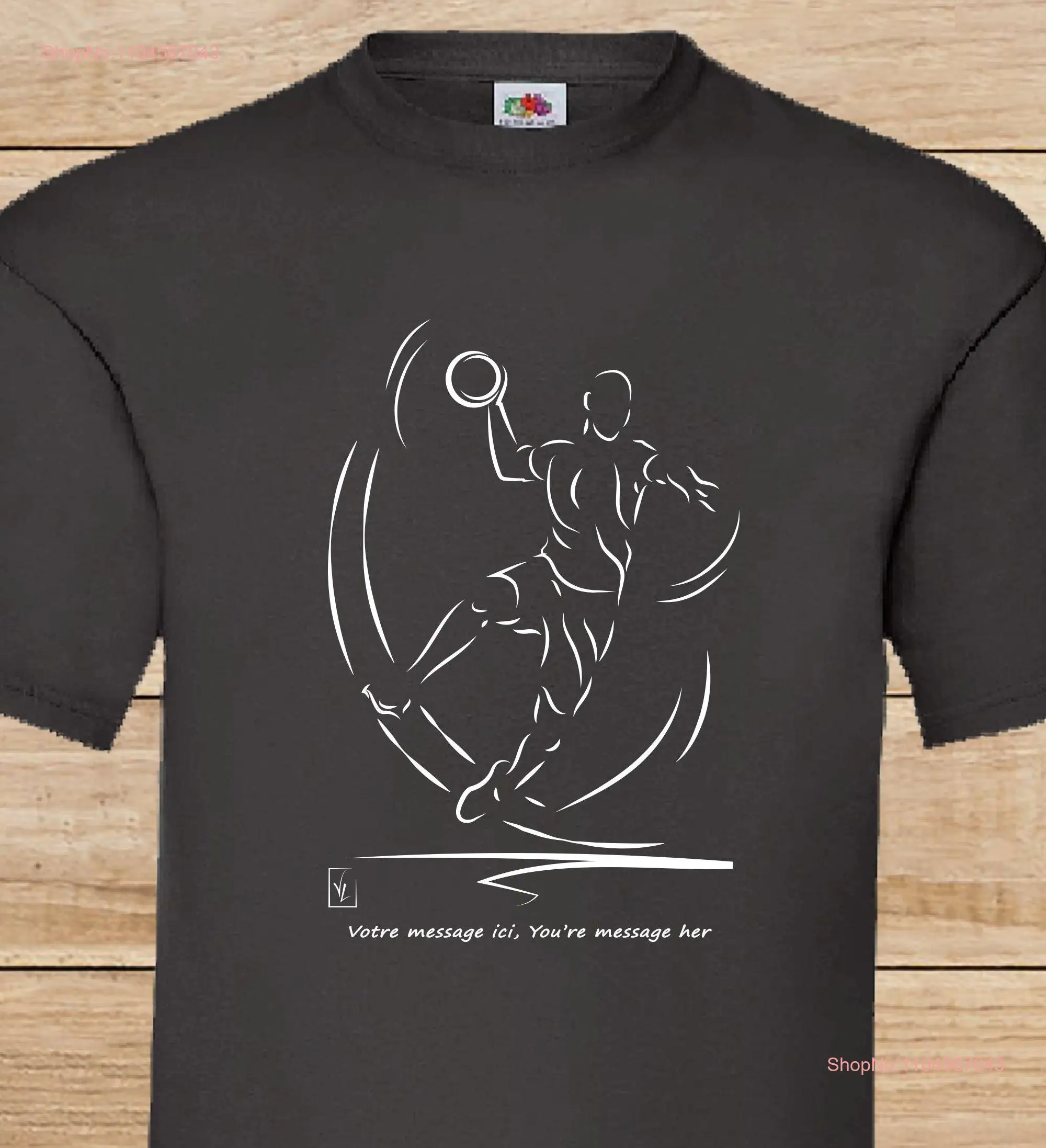 T Shirt Handball Man Woman Child Sport Creation s VirginieLinard long or short sleeves