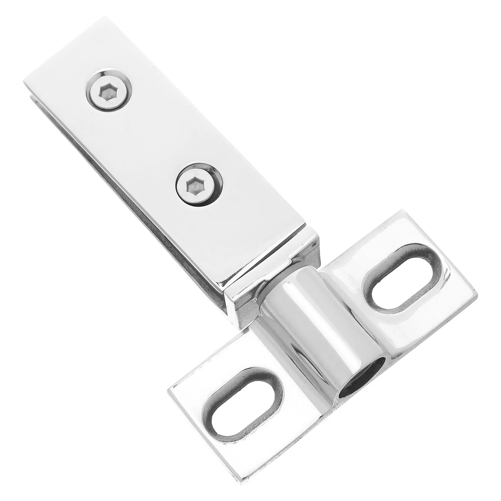 Stainless Steel Pivot Shower Door Hinge Rectangular Dual-Hole Design Heavy Duty Glass Door Hardware for Smooth Silent Operation
