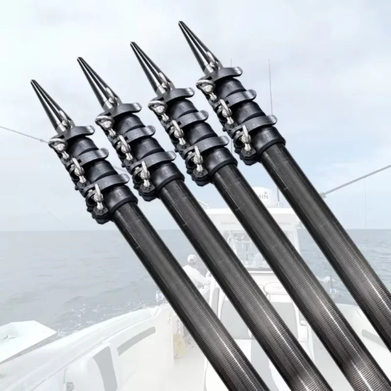 10ft 15ft 18ft 20ft Retractable Extension Pole Adjustable Telescopic Tube Carbon Fibre Outrigger Poles