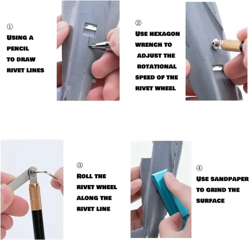 Imagen 2 del producto JOYSTAR-Herramienta de fabricación de remaches con mango, modelo de Hobby, artesanía, accesorios de construcción