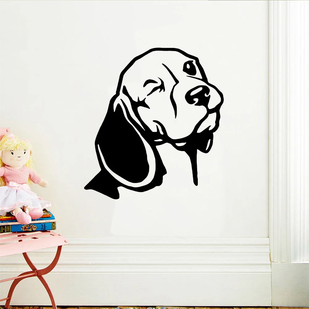

Beagle Wall Decal For Car Laptop Decor Vinyl Sticker , Dog Head Beagle Wall Art Mural Living Room Wall Decoration