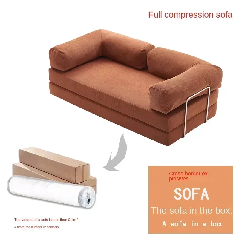 Modern Corduroy Modular Sofa Living Room Furniture Vacuum Compression Sealed Boxed Compression Sofa Bed