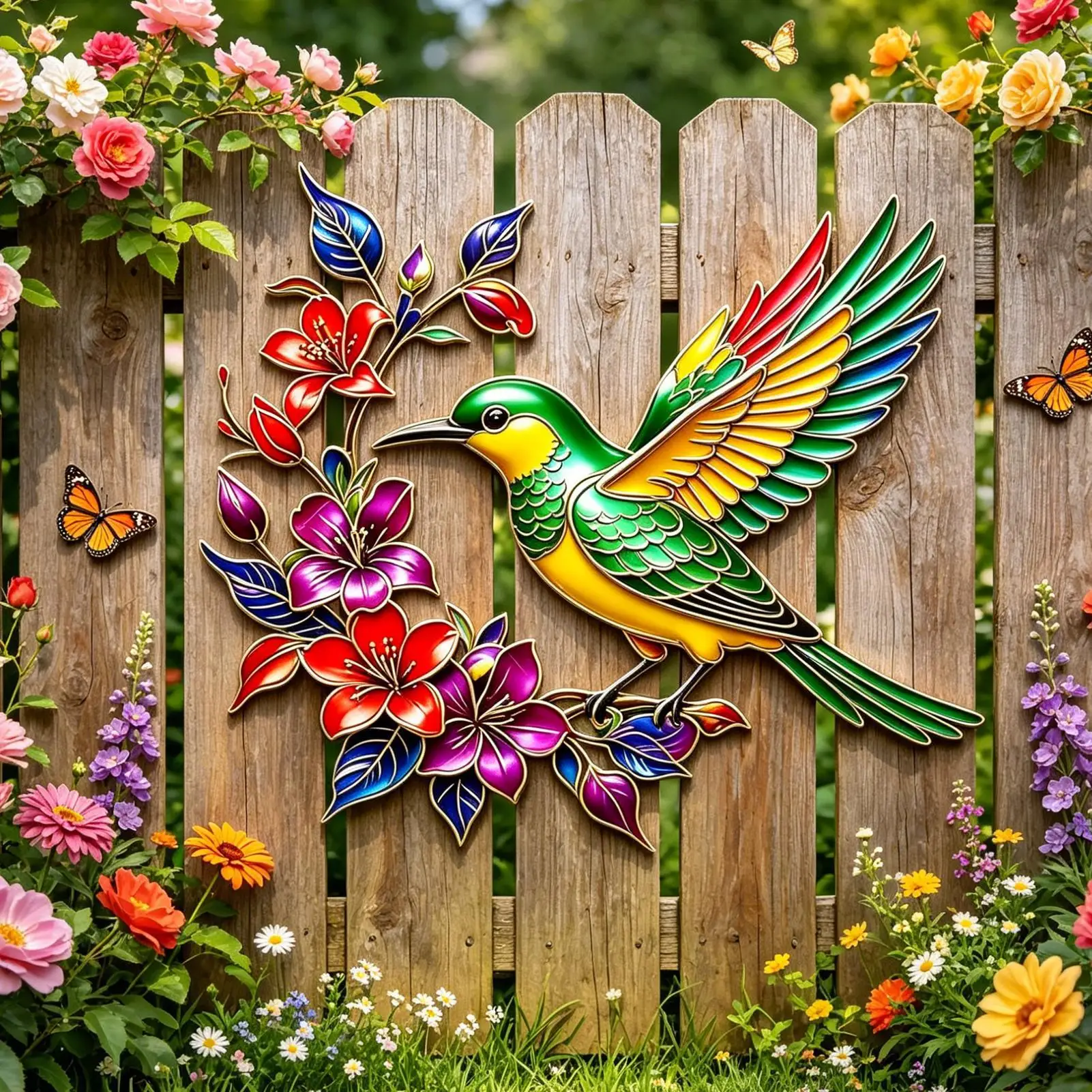 Kolibri-Muster Metall-Wandkuns – Home Decor Outside Bewertung und Preis