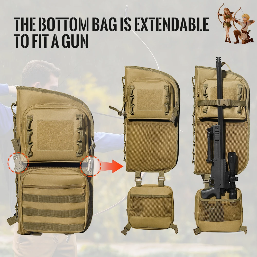 Tactical Archery Arrow Quiver Backpack Large Capacity Nylon Breathable Bag for Outdoor Hunting Hiking Target Practice view 5