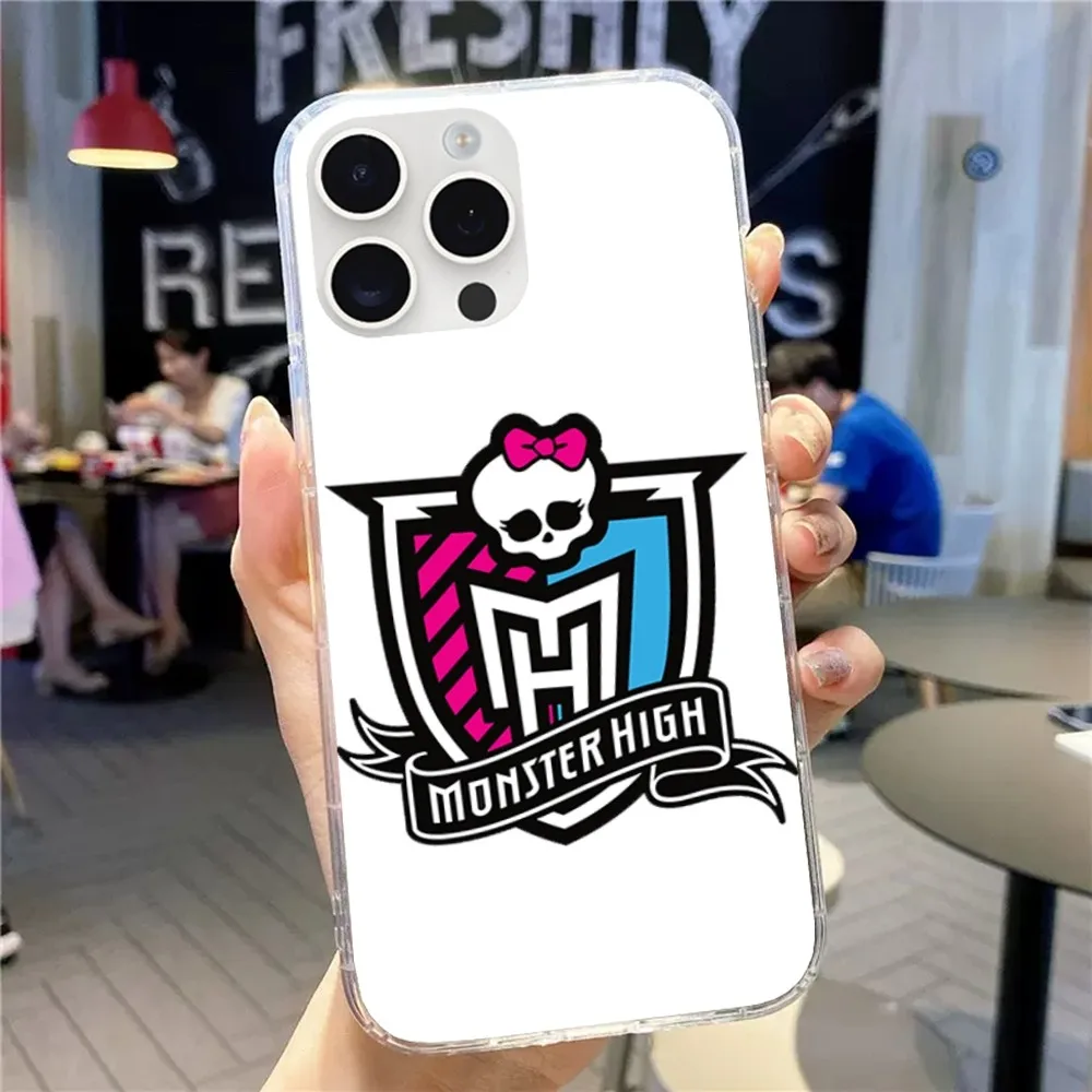 Cartoon M-Monster High Phone Case For Samsung Galaxy S23 S22 Ultra Plus Note 20 Ultra10 Plus A71 70 A52 Transparent Phone Case