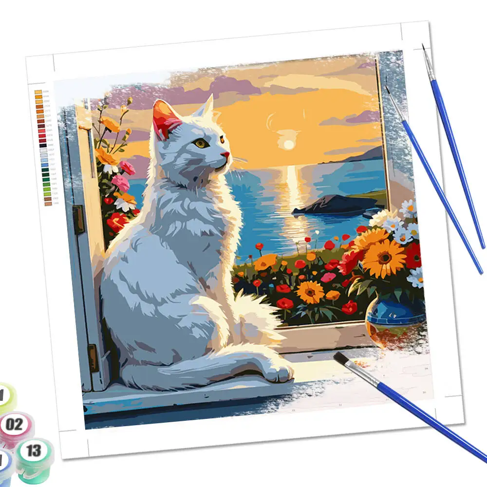 

Huacan DIY Фотография искусственного ландшафта рисунок солнца по номерам горный Декор для дома