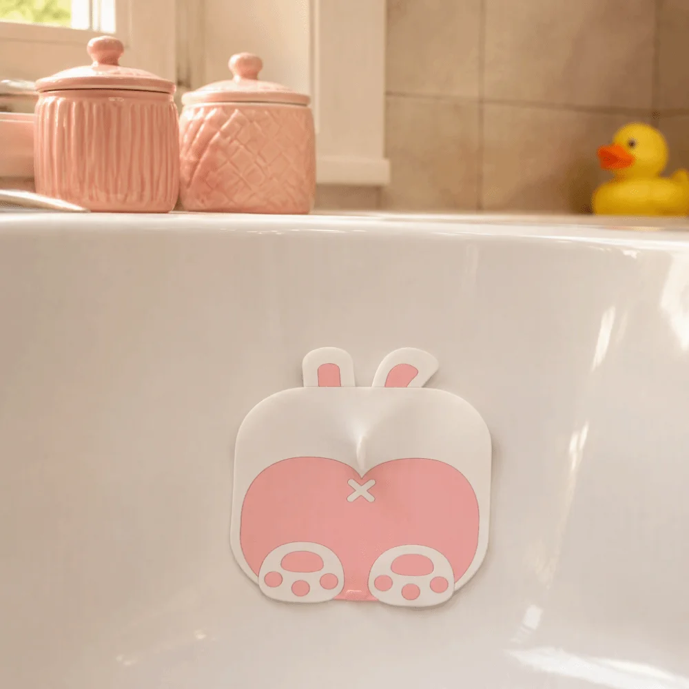 PVC Material Shower Drain Stopper Anti Slip Cartoon Style Floor Drain Cover Odor Resistant With Lifting Handle Drain Plug Toilet
