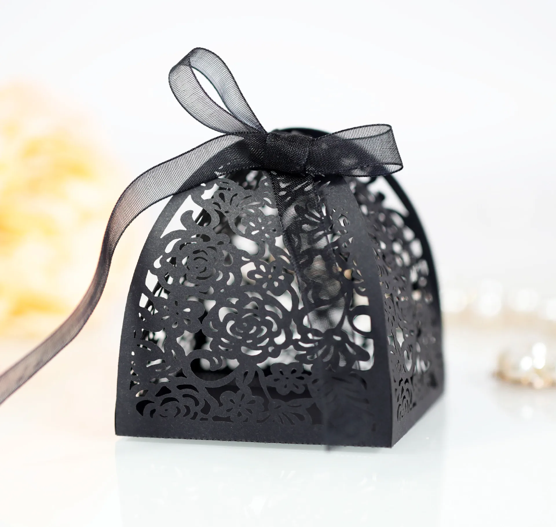 25/50/100 Stück Laser Hollow Cut Hochzeit Süßigkeiten Boxen mit Dankeschön Tag Valentinstag Geschenk Schokolade Verpackung Box Party Gefälligkeiten – Detail 31