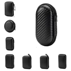 Shockproof Headphones Carrying Case Dust-proof Waterproof Earphone Storage Bag Portable Soft Flannelette Lining Traveling