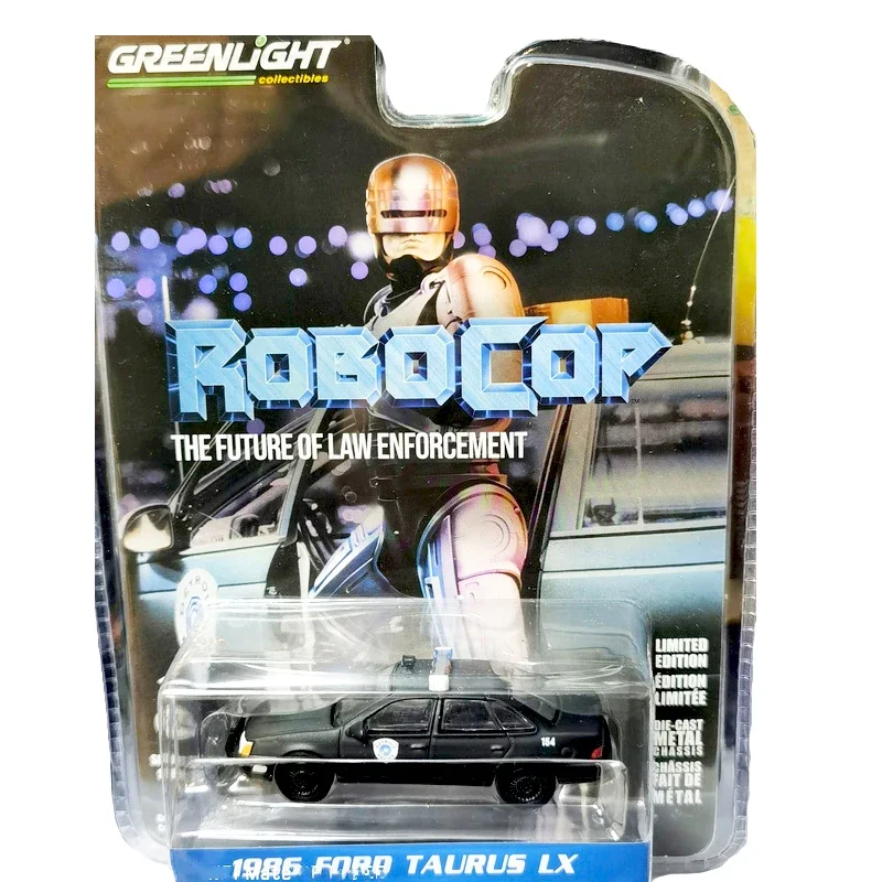 Green Light 1:64 Scale ROBOCOP Ford Taurus LX-Detroit Metro Model Police Car Alloy Vehicle Toy Collection Holiday Festive gift