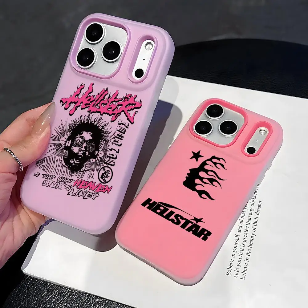 H-HellstarS Fashion Logo Phone Case 2-in-1 Detachable Clear with Card Holder for iPhone 12-17 Soft Multi-Color view 2