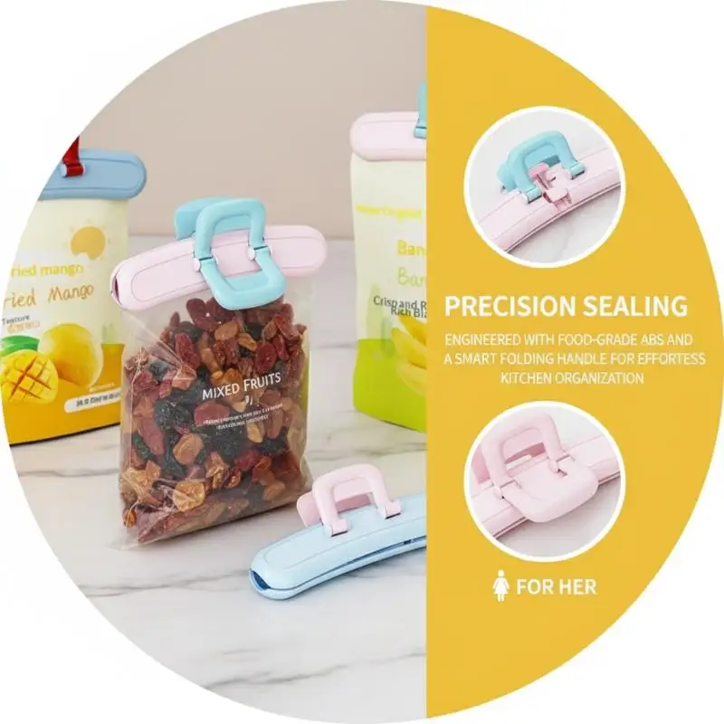 Tea Seasoning Bag Clip Sealing Foldable Handle Air Tight Storage Clamp for Moisture Control Pantry Use