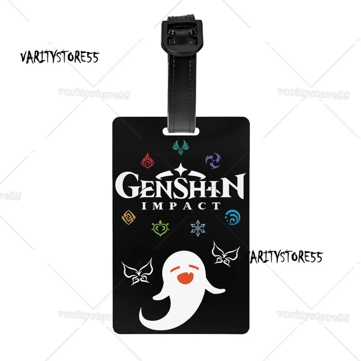 Custom Genshins Impacts Elements Luggage Tag Game Anime Travel Bag Suitcase Privacy Cover ID Label