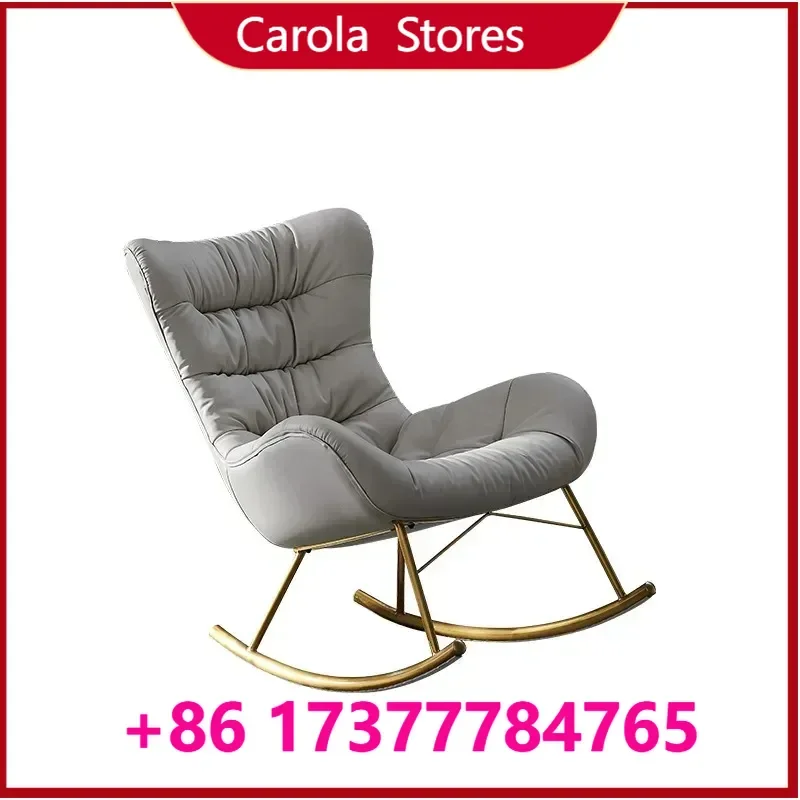 

Modern Minimalist Nordic Single Rocking Chair Soft Upholstered Lazy Recliner Indoor Leisure Sofa for Living Room Bedroom