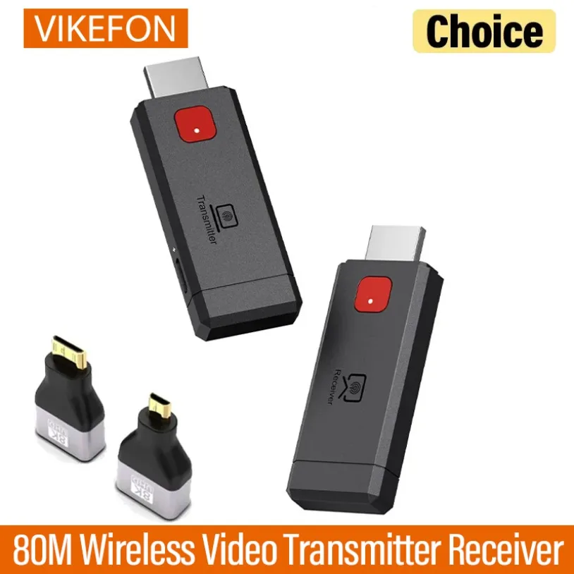 80M 1080P 60Hz Video Audio Transmitter Receiver Extender Display Adapter Wireless HDMI-Compatible From PC to Projector&Monitor