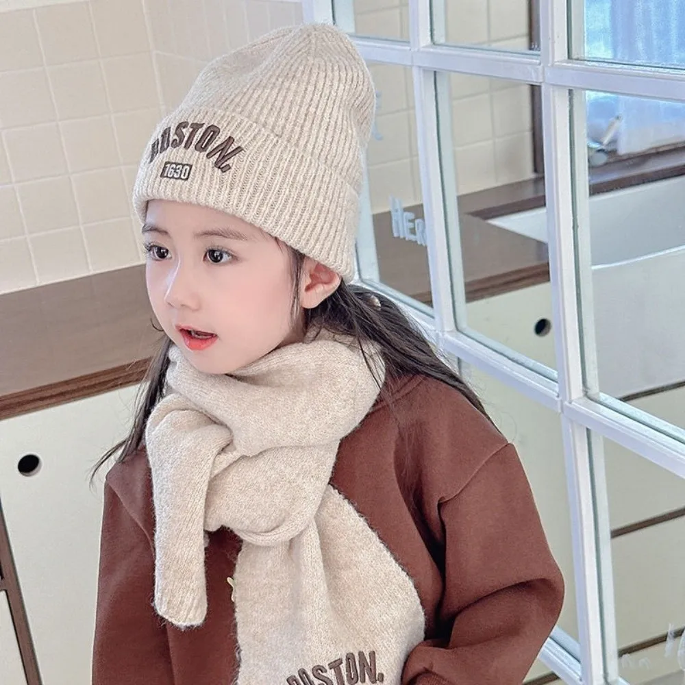 Novo conjunto de chapéu cachecol bordado BOSTON à prova de vento e frio pulôver boné quente proteção de ouvido chapéu