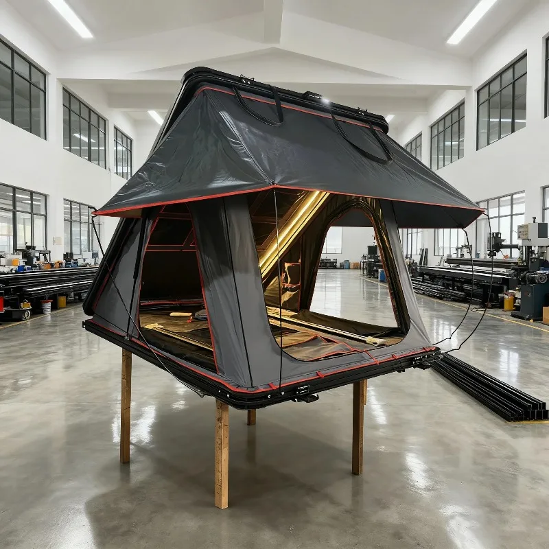 Triangle Hard Shell Roof Tent for SUV Car Aluminum Honeycomb Panel Waterproof Windproof Outdoor Camping
