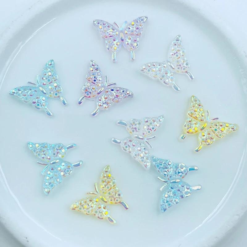 100 Pcs New Mini Butterfly Charms For Acrylic Nails Resin Scrapbooking DIY Jewelry Craft Decoration Accessorie H65